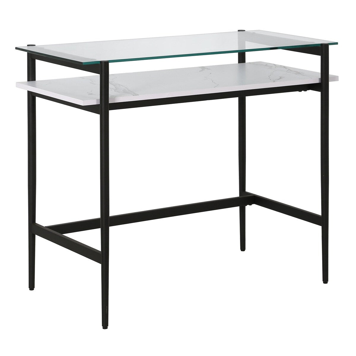 Modern Desk with Faux Marble Shelf