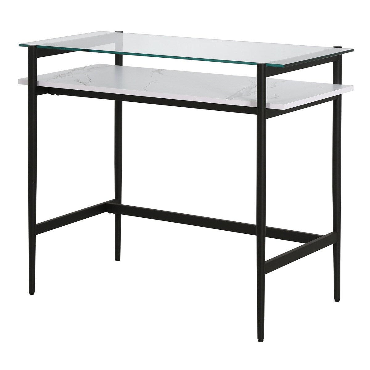 Modern Desk with Faux Marble Shelf