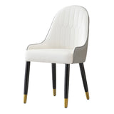 Modern Dining Chairs Set of 2 pcs Faux leather Dining Chair with Metal legs for Living Room Dining Room Reception Room