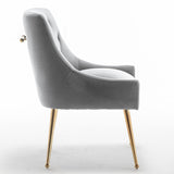Modern Dining Chairs Set of 2, Upholstered Accent Chair Tufted Back Armless Chair with Back Pull