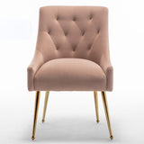 Modern Dining Chairs Set of 2, Upholstered Accent Chair Tufted Back Armless Chair with Back Pull