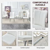 Modern Dining Chairs Set of 4 PU Leather Kitchen Upholstered Chairs