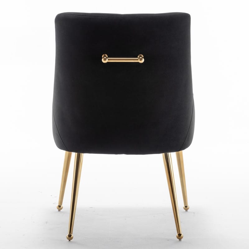 SEYNAR Modern Velvet Dining Chairs Set of 4, Upholstered Accent Chair Tufted Back Armless Chair with Back Pull