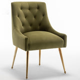 SEYNAR Modern Velvet Dining Chairs Set of 4, Upholstered Accent Chair Tufted Back Armless Chair with Back Pull
