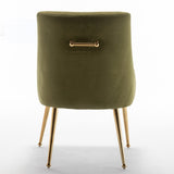 SEYNAR Modern Velvet Dining Chairs Set of 4, Upholstered Accent Chair Tufted Back Armless Chair with Back Pull