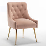 SEYNAR Modern Velvet Dining Chairs Set of 4, Upholstered Accent Chair Tufted Back Armless Chair with Back Pull