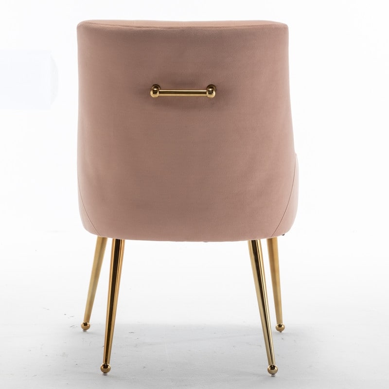SEYNAR Modern Velvet Dining Chairs Set of 4, Upholstered Accent Chair Tufted Back Armless Chair with Back Pull