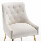 SEYNAR Modern Velvet Dining Chairs Set of 4, Upholstered Accent Chair Tufted Back Armless Chair with Back Pull