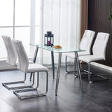 Modern Dining Chairs and Faux Leather Soft Cushioned Seat Set of 4