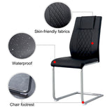 Modern Dining Chairs and Faux Leather Soft Cushioned Seat Set of 4