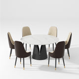 Modern Dining Room Sets, Kitchen Furniture Round White Dining Table with Chairs, Round Dining Table Set for 4-6