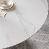 Modern Dining Room Sets, Kitchen Furniture Round White Dining Table with Chairs, Round Dining Table Set for 4-6