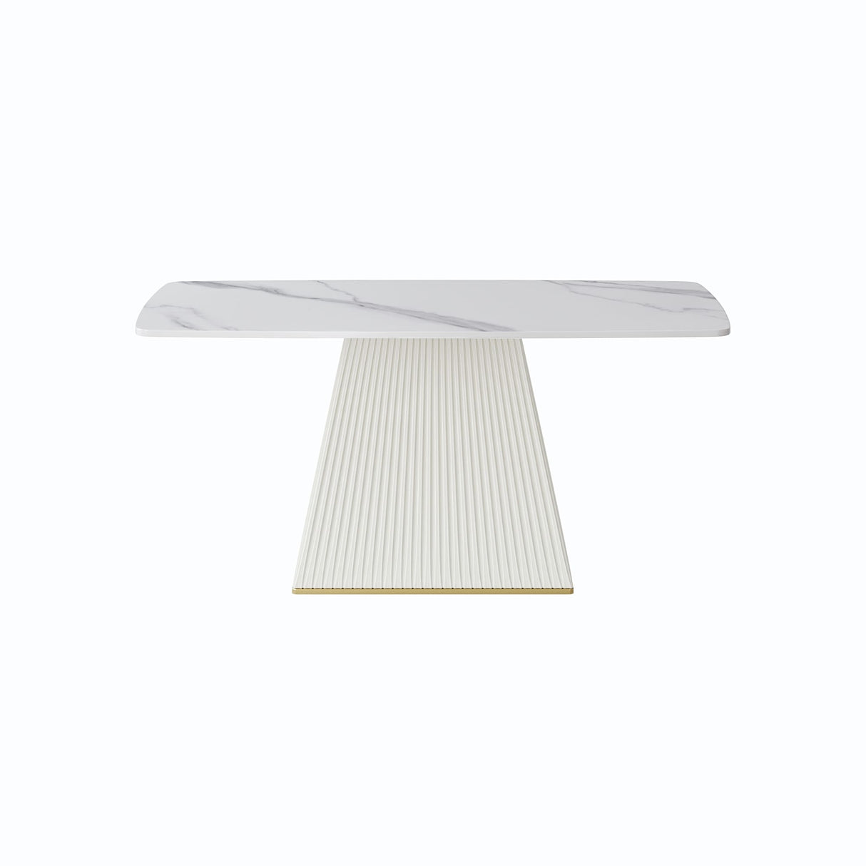 Modern Dining Table Sintered Stone Rectangle Kitchen Table With Square Pedestal