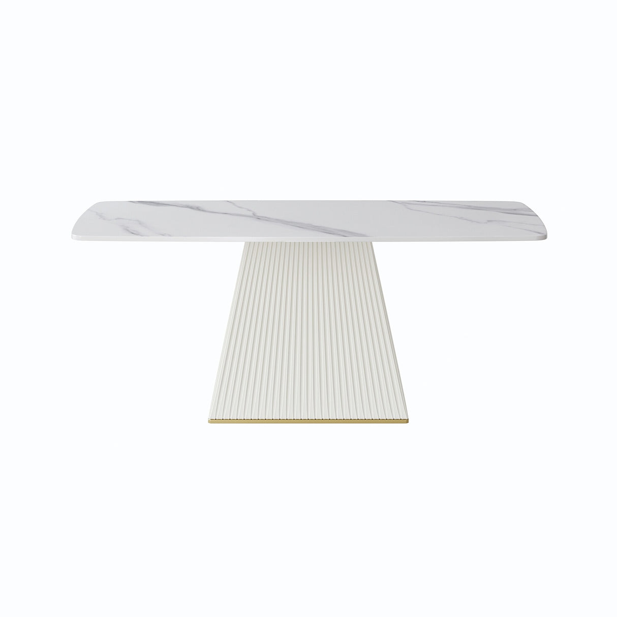 Modern Dining Table Sintered Stone Rectangle Kitchen Table With Square Pedestal