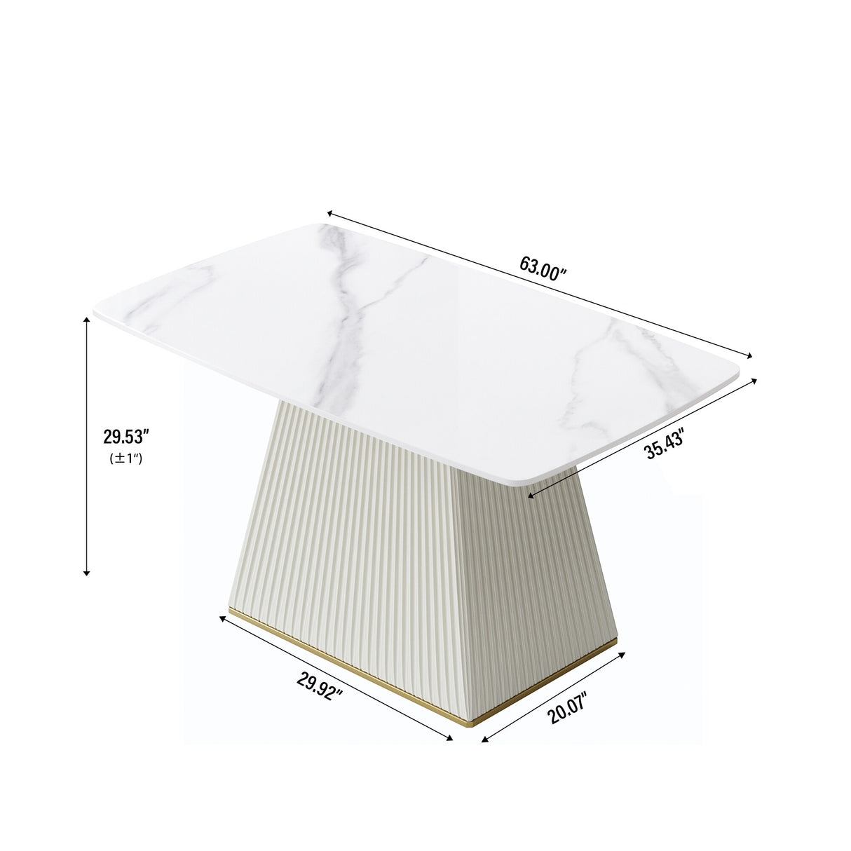 Modern Dining Table Sintered Stone Rectangle Kitchen Table With Square Pedestal