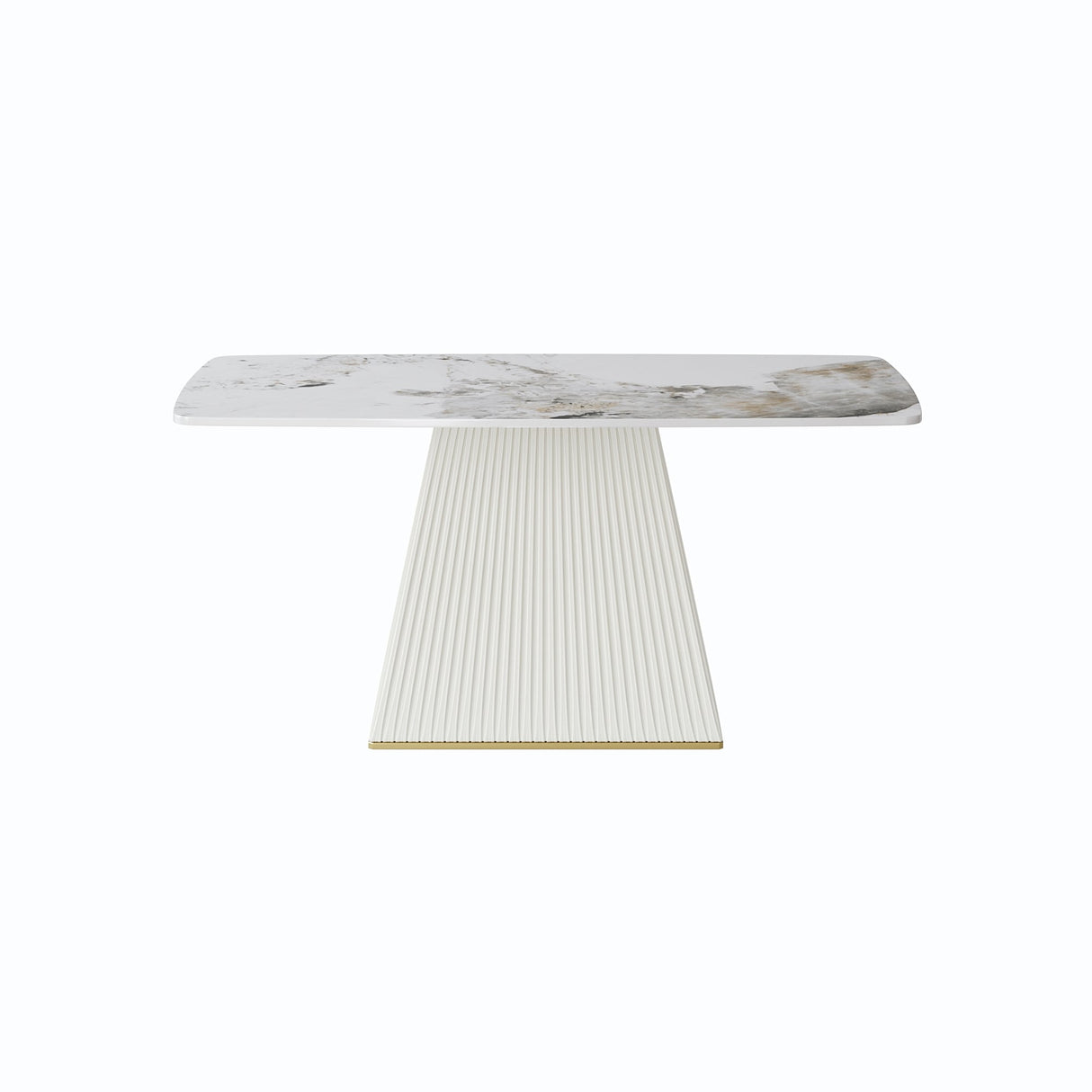 Modern Dining Table Sintered Stone Rectangle Kitchen Table With Square Pedestal