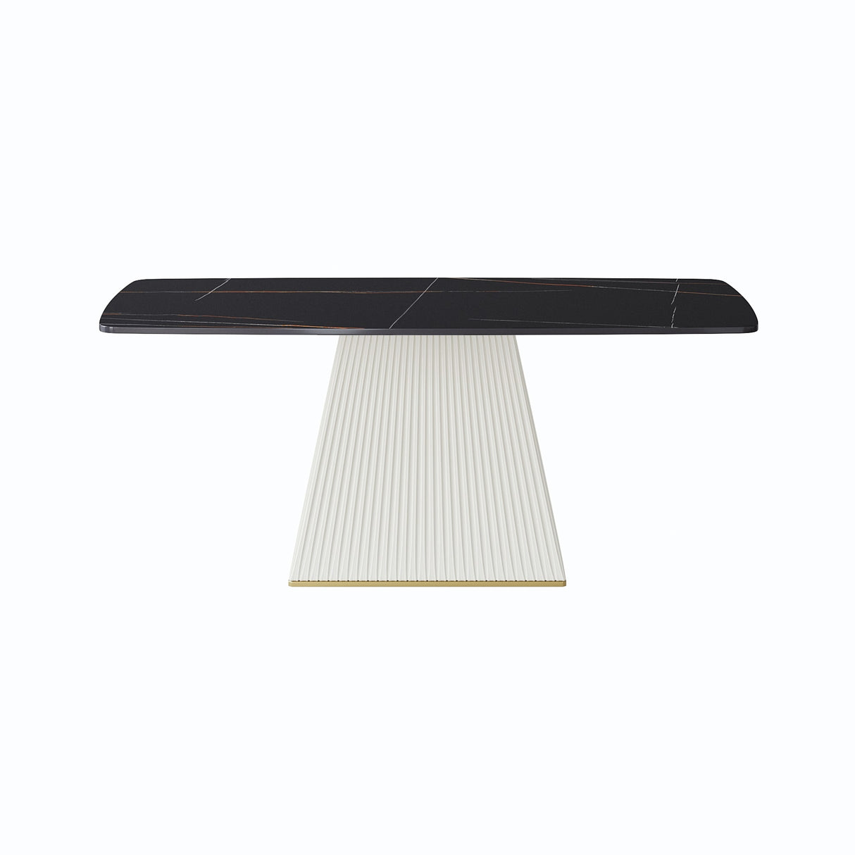 Modern Dining Table Sintered Stone Rectangle Kitchen Table With Square Pedestal