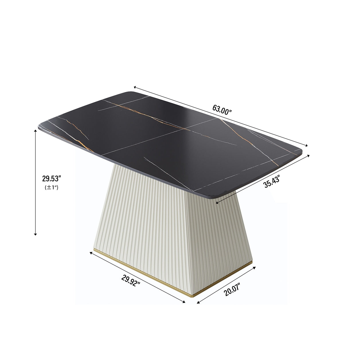 Modern Dining Table Sintered Stone Rectangle Kitchen Table With Square Pedestal