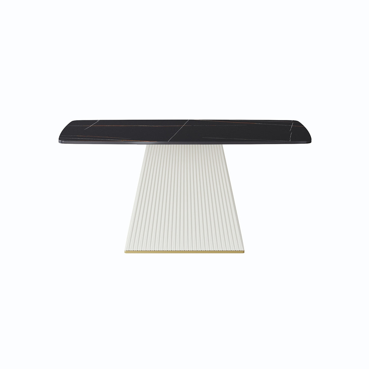 Modern Dining Table Sintered Stone Rectangle Kitchen Table With Square Pedestal