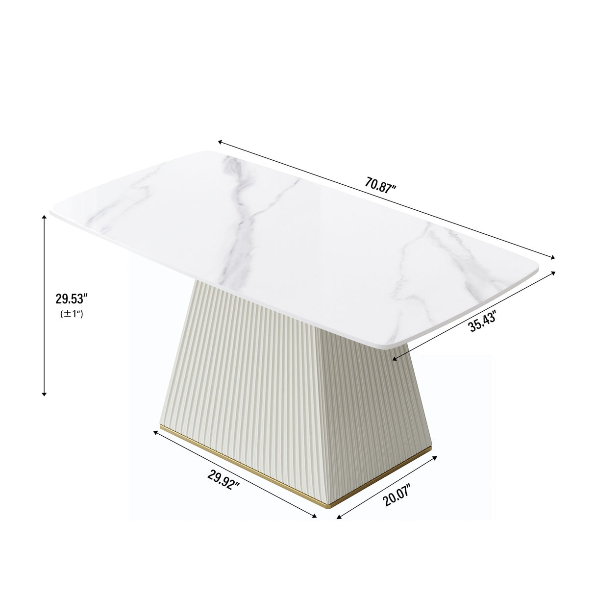 Modern Dining Table Sintered Stone Rectangle Kitchen Table With Square Pedestal