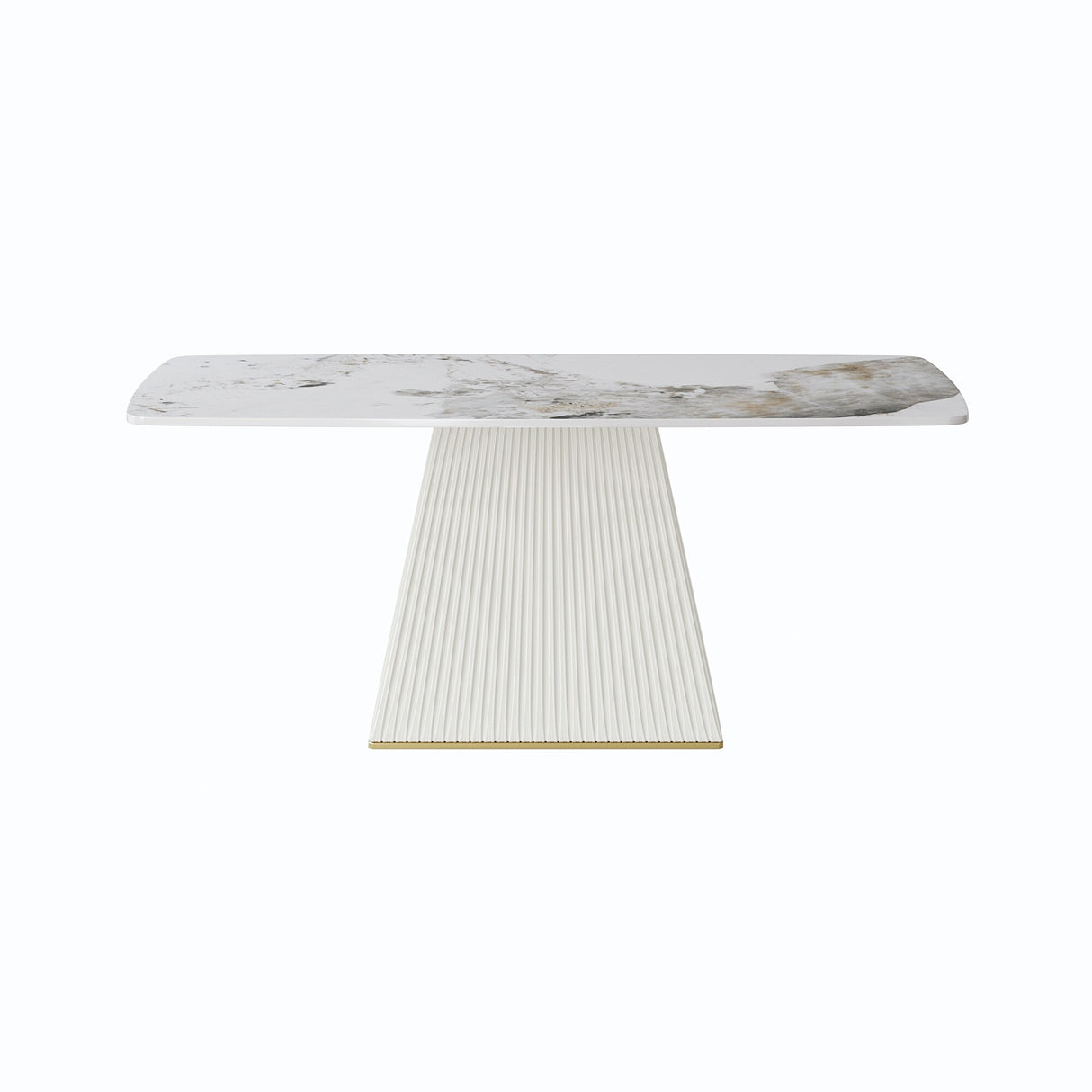Modern Dining Table Sintered Stone Rectangle Kitchen Table With Square Pedestal