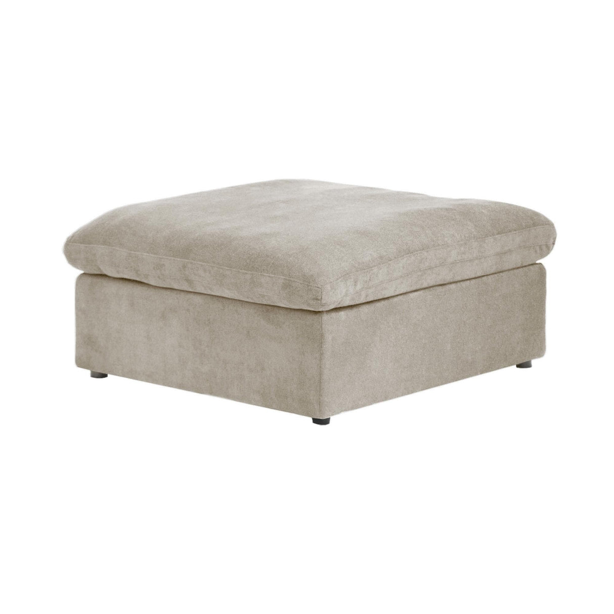 Modern Down Filled Modular 4 Piece Sectional Sofa L-shape Linen Upholstered Couch with Storage Ottoman