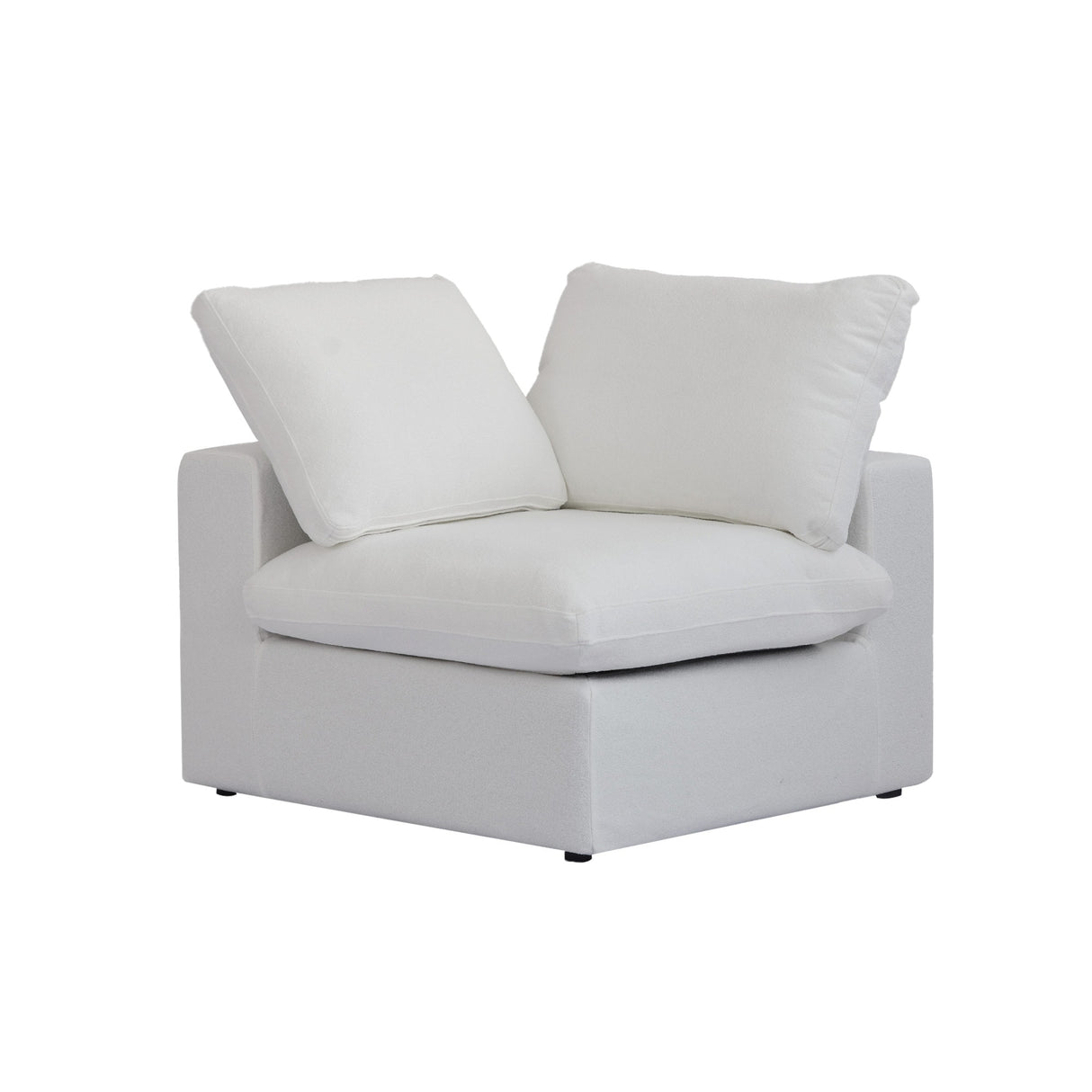 Modern Down Filled Modular 4 Piece Sectional Sofa L-shape Linen Upholstered Couch with Storage Ottoman