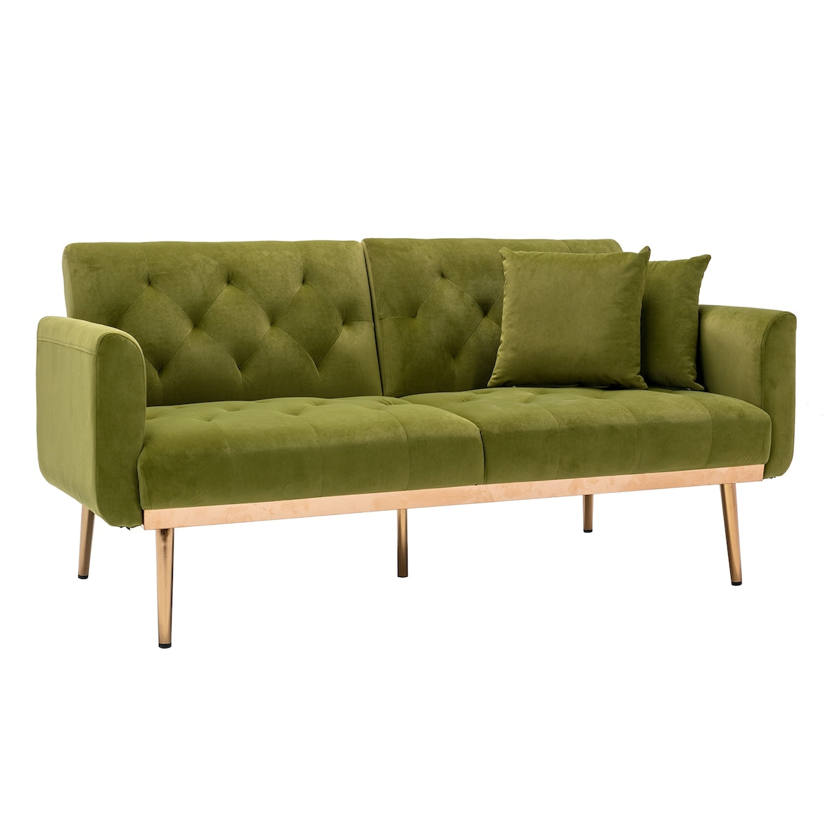 Modern Elegant Loveseat Sofa Comfort Velvet Sofa , Accent Sofa, Loveseat Sofa with Rose Gold Metal Feet