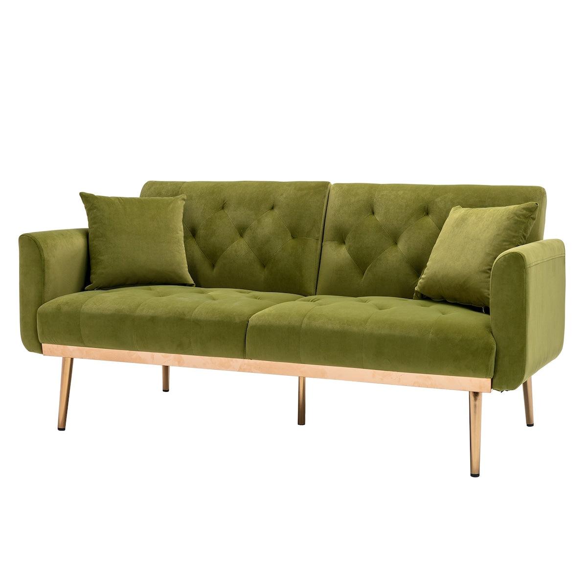 Modern Elegant Loveseat Sofa Comfort Velvet Sofa , Accent Sofa, Loveseat Sofa with Rose Gold Metal Feet