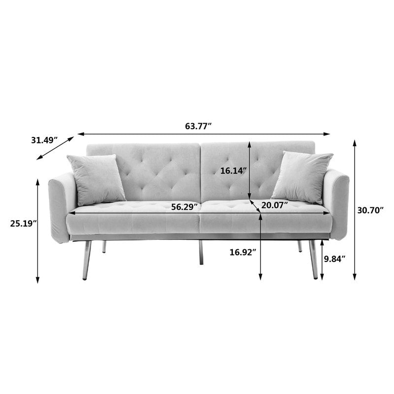 Modern Elegant Loveseat Sofa Comfort Velvet Sofa , Accent Sofa, Loveseat Sofa with Rose Gold Metal Feet