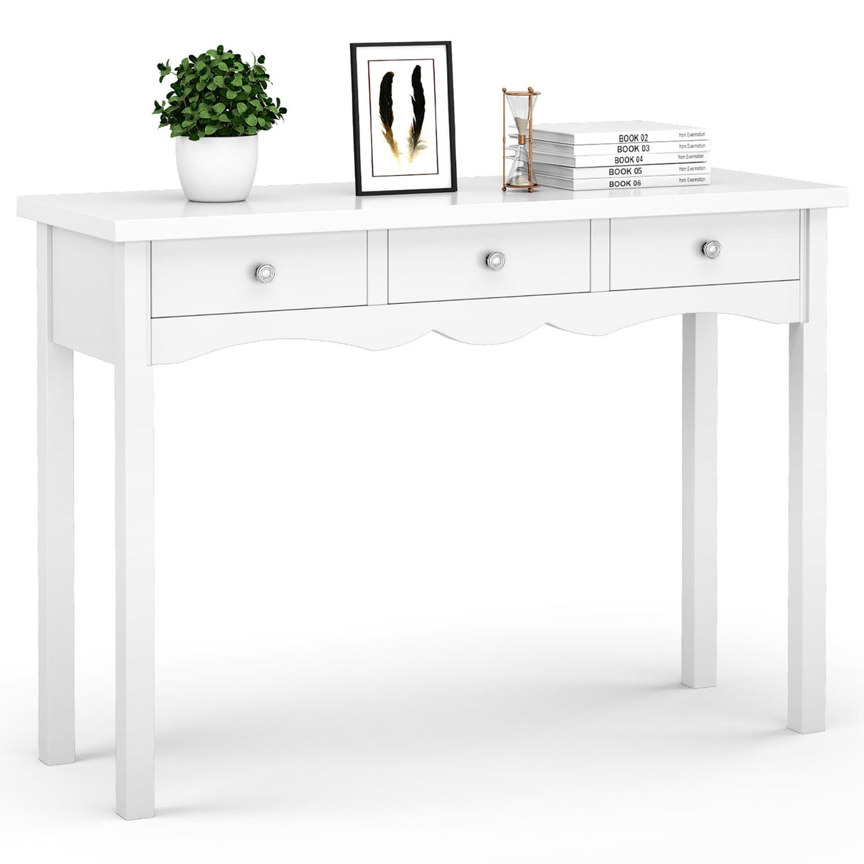 Modern Entryway Console Table Accent Desk Side Table with 3 Drawers