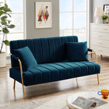 Modern Fabric Sofa With Two Throw Pillows,Suitable Many Places,2 Seat