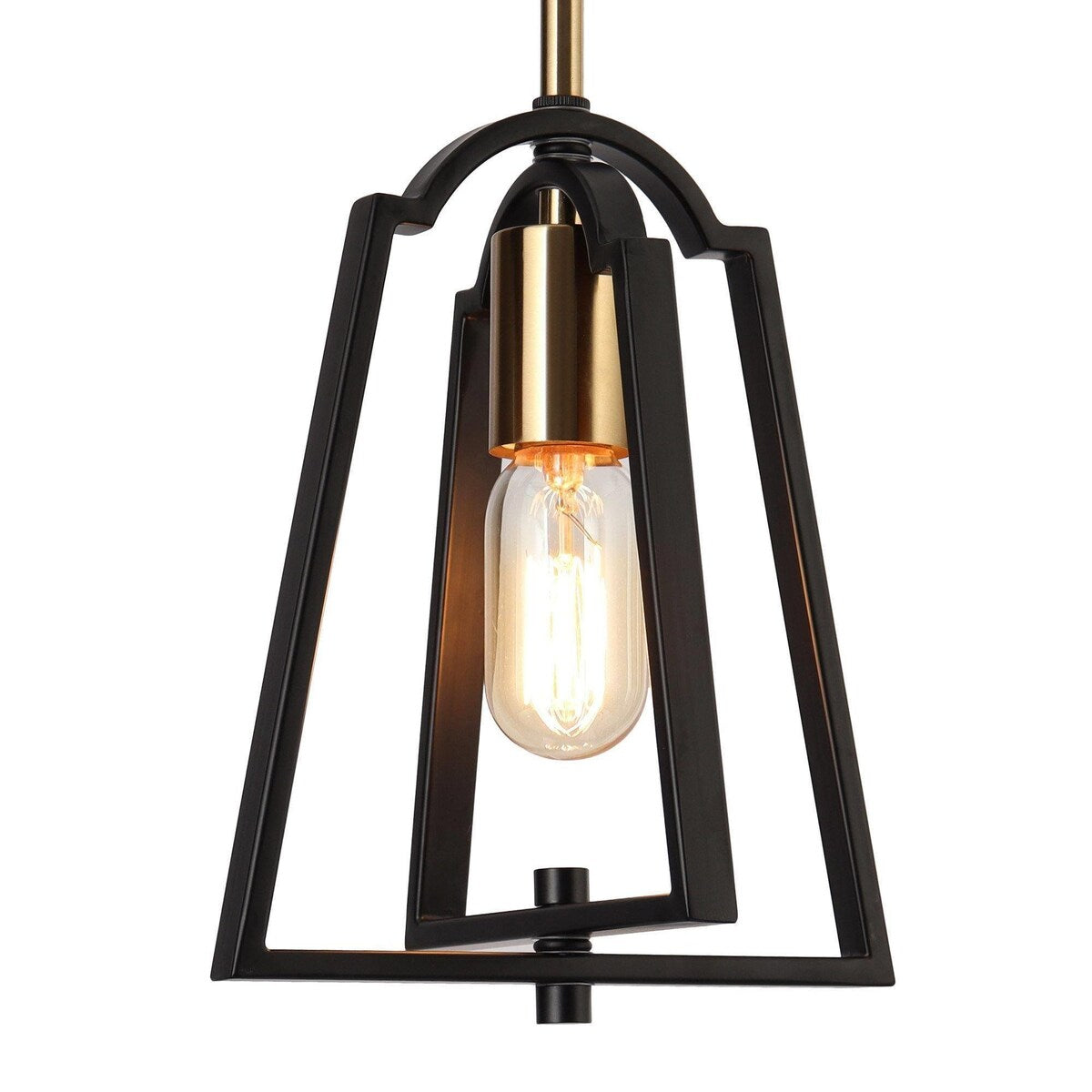 Modern Farmhouse 1-Light Mini Metal Cage Island Pendant Lights for Dining Room - 8" L x 6.5" W x 10" H