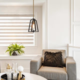 Modern Farmhouse 1-Light Mini Metal Cage Island Pendant Lights for Dining Room - 8" L x 6.5" W x 10" H