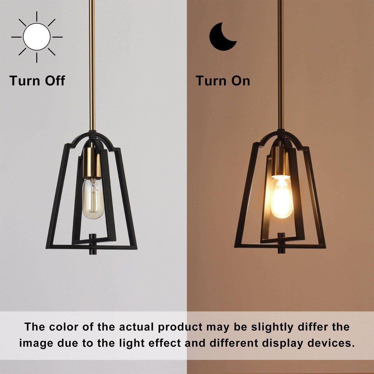 Modern Farmhouse 1-Light Mini Metal Cage Island Pendant Lights for Dining Room - 8" L x 6.5" W x 10" H