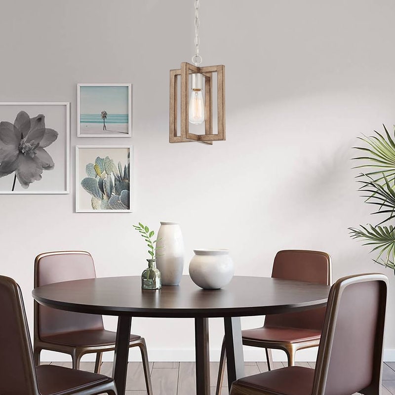 Modern Farmhouse 1-light Geometric Kitchen Island Pendant Lighting - 8 in. D