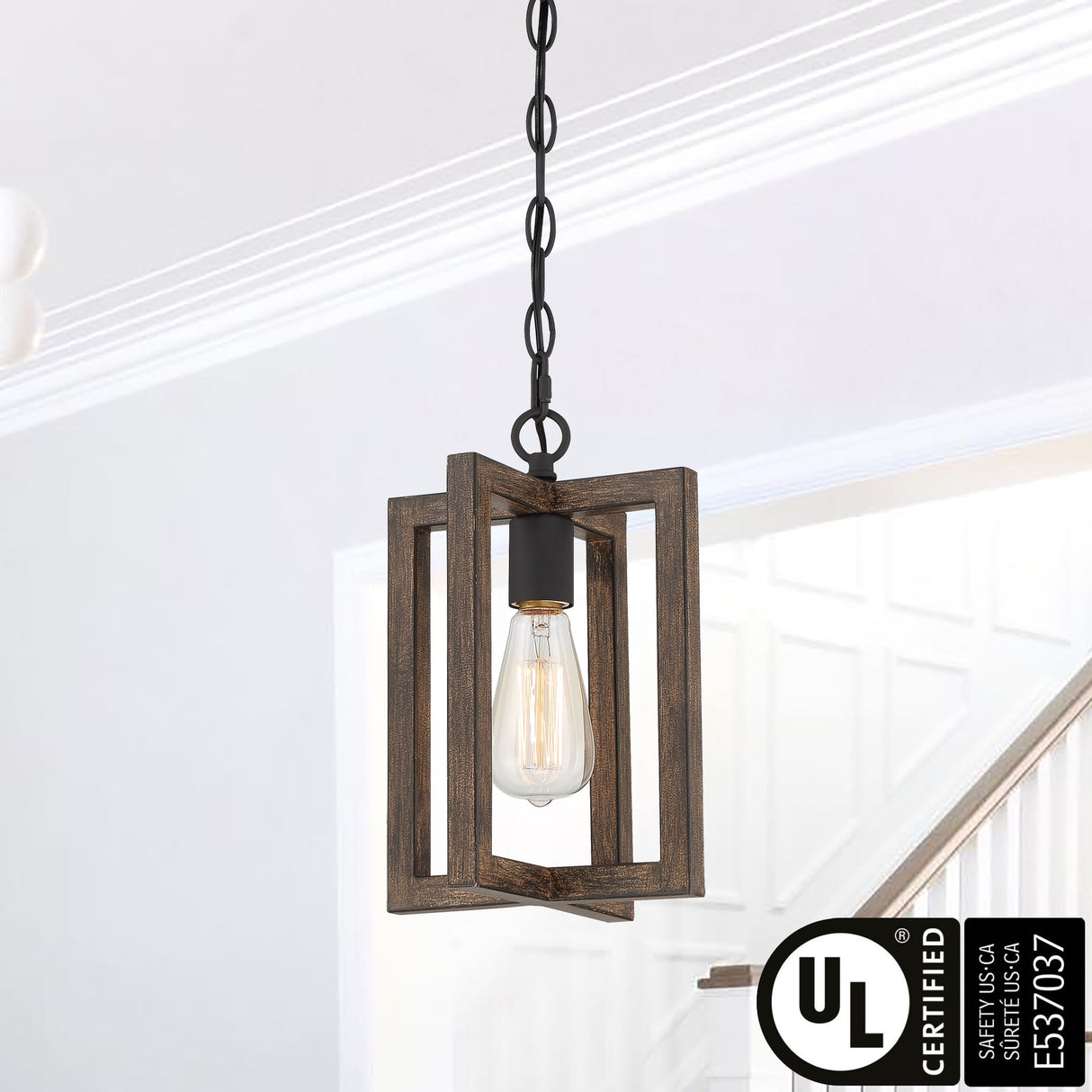 Modern Farmhouse 1-light Geometric Kitchen Island Pendant Lighting - 8 in. D