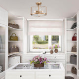 Modern Farmhouse 3-Light Drum Glass Semi-Flush Mount Ceiling Lights