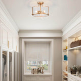 Modern Farmhouse 3-Light Drum Glass Semi-Flush Mount Ceiling Lights
