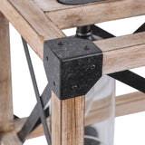 Modern Farmhouse 4-Light Wood Cage Chandelier Glass Shade Kitchen Island Lights - Taupe - L27.5"xW10"xH80.5"