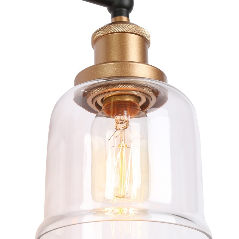1/2/3/4 Light Modern Farmhouse Bathroom Vanity Lights Brass Wall Sconce Lighting with Bell Glass