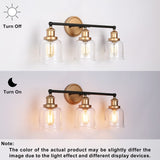 1/2/3/4 Light Modern Farmhouse Bathroom Vanity Lights Brass Wall Sconce Lighting with Bell Glass