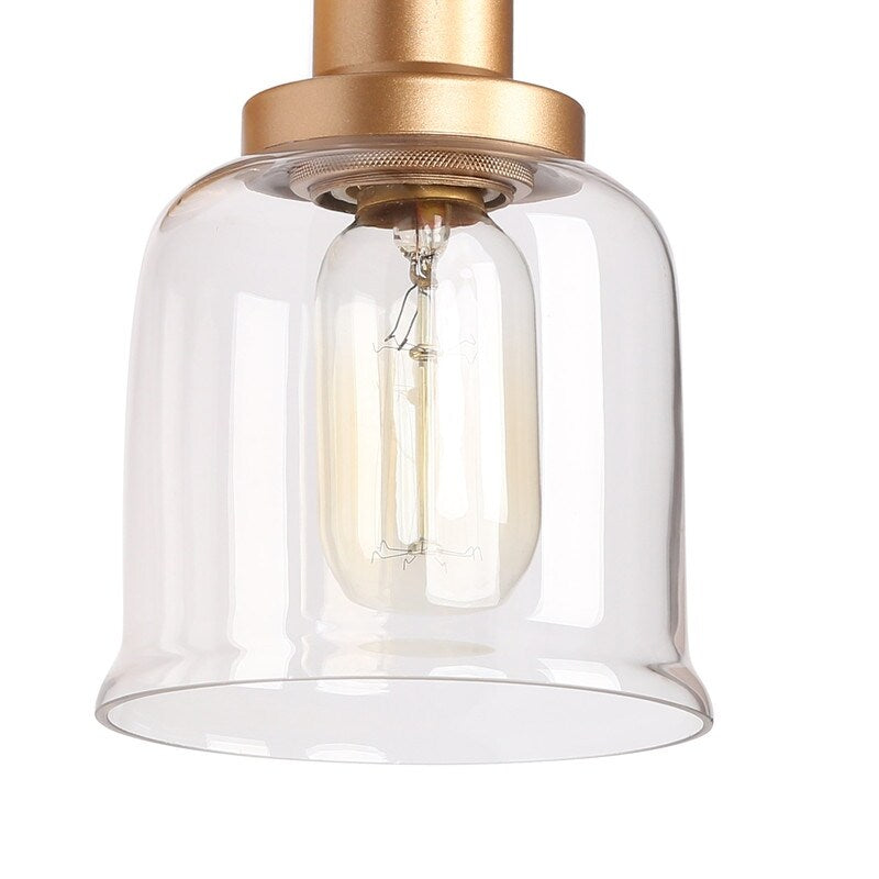 1/2/3/4 Light Modern Farmhouse Bathroom Vanity Lights Brass Wall Sconce Lighting with Bell Glass