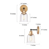 1/2/3/4 Light Modern Farmhouse Bathroom Vanity Lights Brass Wall Sconce Lighting with Bell Glass