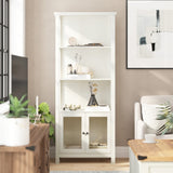 Modern Farmhouse Bookcase with Open Shelving and Glass Door Cabinet