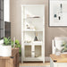 Modern Farmhouse Bookcase with Open Shelving and Glass Door Cabinet