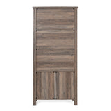 Modern Farmhouse Bookcase with Open Shelving and Glass Door Cabinet