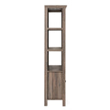 Modern Farmhouse Bookcase with Open Shelving and Glass Door Cabinet