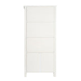 Modern Farmhouse Bookcase with Open Shelving and Glass Door Cabinet