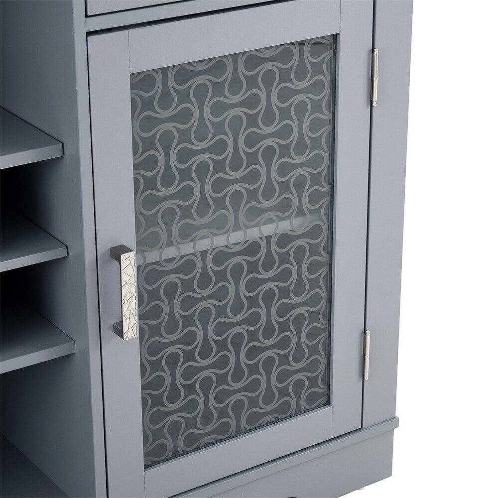 Modern Farmhouse Buffet Cabinet,Sideboard with Drawers and Glass Door